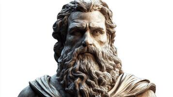 depiction features Magni the Scandinavian god known for strength with detailed lifelike features. His imposing beard and expression reflect his divine heritage and mythological significance. photo