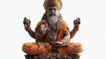Shiva Purana the indian god is portrayed in a realistic manner exhibiting his majestic features and intricate attire exuding a powerful yet tranquil presence. photo