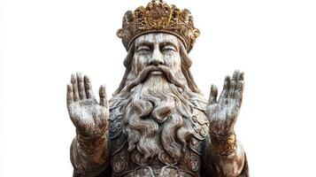 depiction showcases Modi the Scandinavian god featuring realistic details and a majestic expression bringing ancient mythology to life against a clean white backdrop. photo