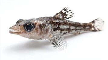 detailed depiction presents a Lanternfish a member of the Myctophidae family highlighting its distinctive characteristics and structure in a laboratory setting. photo