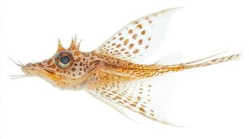 Flying Gurnard showcases its striking features such as vibrant colors and impressive wing like fins while appearing to glide effortlessly through the water. photo