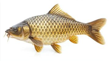 Common Carp Cyprinus carpio exhibits its characteristic body shape and coloration thriving in freshwater environments. photo