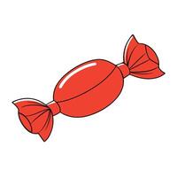 Red color Wrapped caramel taffy Candy set on a transparent Background . Assorted Salt Water Taffy. vector