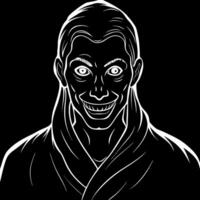 Silhouette of a scary person in the dark. vector