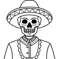 Man dressed for Mexican Day of the Dead - vector