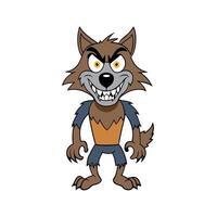 Illustration of a werewolf with teeth isolated on white background. vector