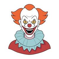 Horror clown portrait. Terrible mask for coloring. Mystical and spooky creatures created with . vector