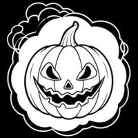 Halloween pumpkin Jack O' lantern wallpaper surrounded by smoke in the dark background vector