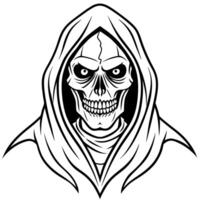 Grim reaper. Discover a mesmerizing and otherworldly depiction of a grim reaper brought to life through vector
