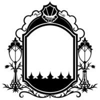 Gothic style frame mock up spooky setting and decor dark feel vector
