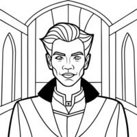 Fashion portrait of a vampire man inside vector