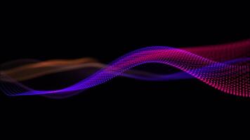 Abstract Wave Background With Glowing Dots video