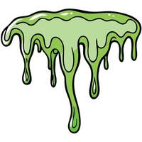 Dripping green slime against a white background. vector