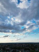 High Angle View of Luton City Residential District Which is Located Near to High Town and Old Bedford Road City Center Downtown of England UK During Cold Sunset of October 12th, 2024 photo