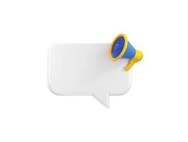Megaphone with blank speech bubble banner, Loudspeaker speak for business marketing promotion vector