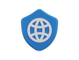 Protected web browser icon 3d render click by safe search browser icon illustration vector