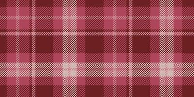 The design features a seamless tartan pattern in shades in pink and red color with intersecting lines and squares creating an elegant and classic textile appearance. vector