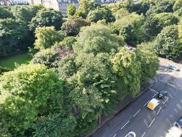 High Angle View of Central Edinburgh City of Scotland United Kingdom During Partly Cloudy Day of August 29th, 2024 photo