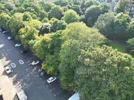 High Angle View of Central Edinburgh City of Scotland United Kingdom During Partly Cloudy Day of August 29th, 2024 photo