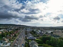 High Angle View of Central Edinburgh City of Scotland United Kingdom During Partly Cloudy Day of August 29th, 2024 photo
