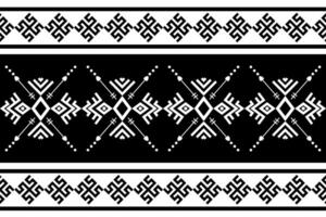 Black Aztec tribal culture seamless pattern background and fabric. vector