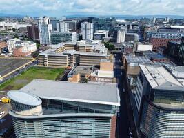 Aerial View of Buildings at Central Glasgow city of Scotland From River Clyde, Great Britain. June 5th, 2024 photo
