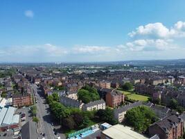 Aerial View of Buildings at Central Glasgow city of Scotland From River Clyde, Great Britain. June 5th, 2024 photo