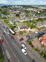 High Angle View of Central Edinburgh City of Scotland United Kingdom During Partly Cloudy Day of August 29th, 2024 photo