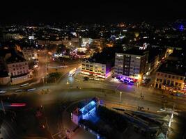 Aerial View of Illuminated Brighton and Hove City of England United Kingdom During Dark Night of May 9th, 2024 photo