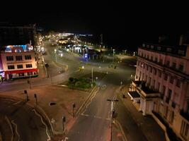 Aerial View of Illuminated Brighton and Hove City of England United Kingdom During Dark Night of May 9th, 2024 photo
