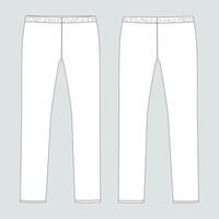 A pair of white pants with a white outline vector
