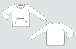 The front and back of a sweatshirt vector