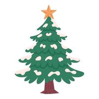 Christmas tree in the snow, illustration on a white background vector