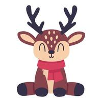 Funny deer front view, illustration on white background vector