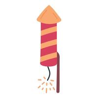 Firework rocket, hand drawn on white background vector