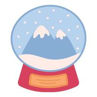 Winter snow globe with mountains and snow, illustration on a white background vector