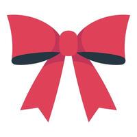 Red bow front view, illustration on white background vector