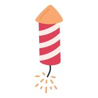 Firework rocket, hand drawn on white background vector