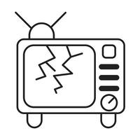 Broken tv icon on white background vector