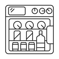 Mini fridge icon on white background vector