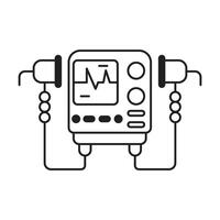Defibrillator medical device icon on white background vector