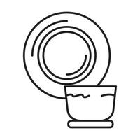 Plates and bowls icon on white background vector