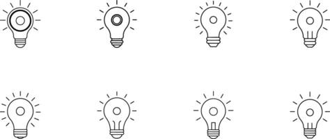 Light Bulb Icon Set Design Elements, Idea Concept vector