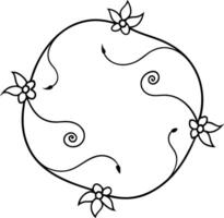 Circular Floral Vine Border Design Element vector