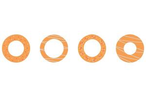 Simple donut illustration design set vector