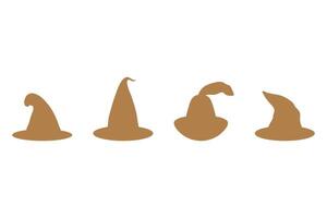 Simple halloween hat design set vector