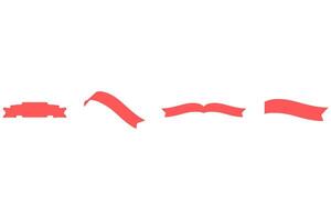 Simple ribbon ornament icon set vector