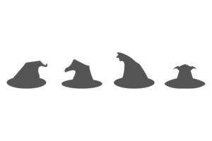 Simple halloween hat design set vector