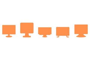 Simple computer monitor illustration design set vector