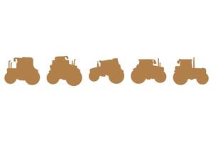 Simple tractor illustration design set vector